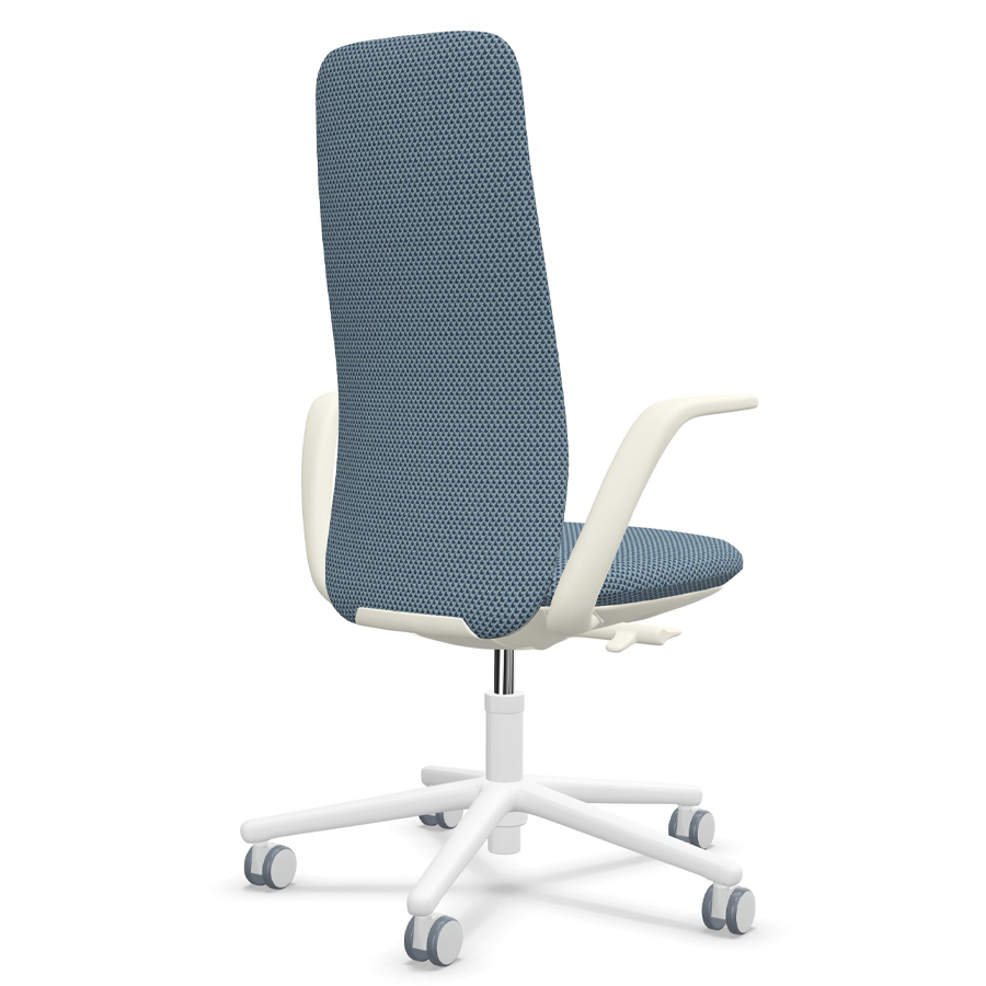HAWORTH Nia Bürostuhl - Stoff Diagonale chevron blau - Rückansicht