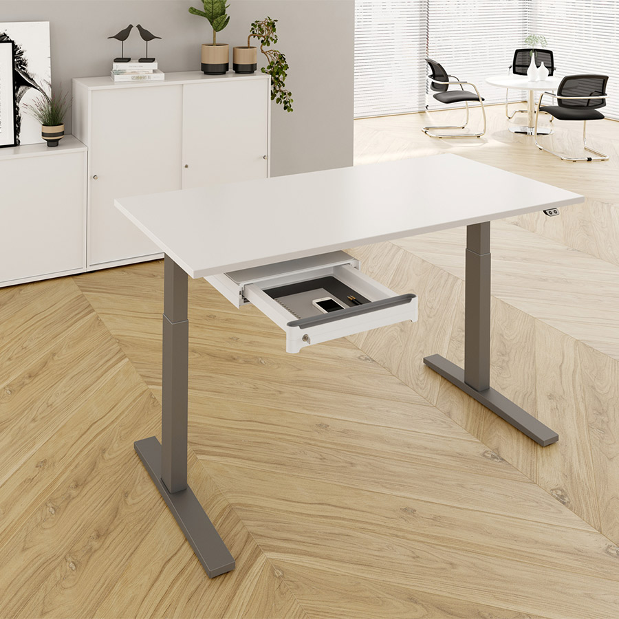 RWH Action Schreibtisch elektrisch verstellbar - weiß/graphit