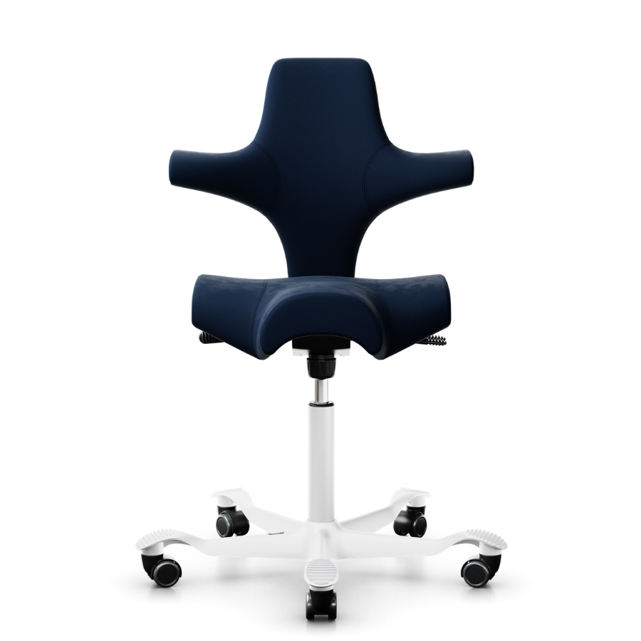 HAG CAPISCO 8106 Stoff Comfort dunkelblau Gestell weiß - Vorderansicht