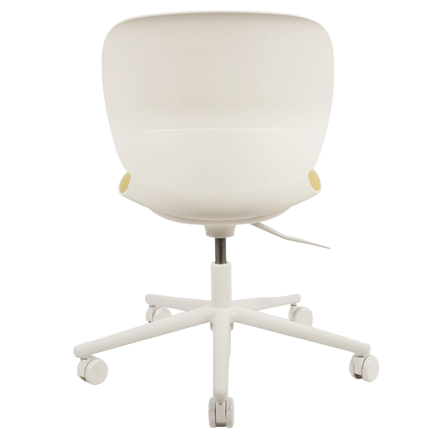 Haworth Maari | Schale plaster | Bezug Oceanic gelb | Gestell Aluminium weiß | Rückseite