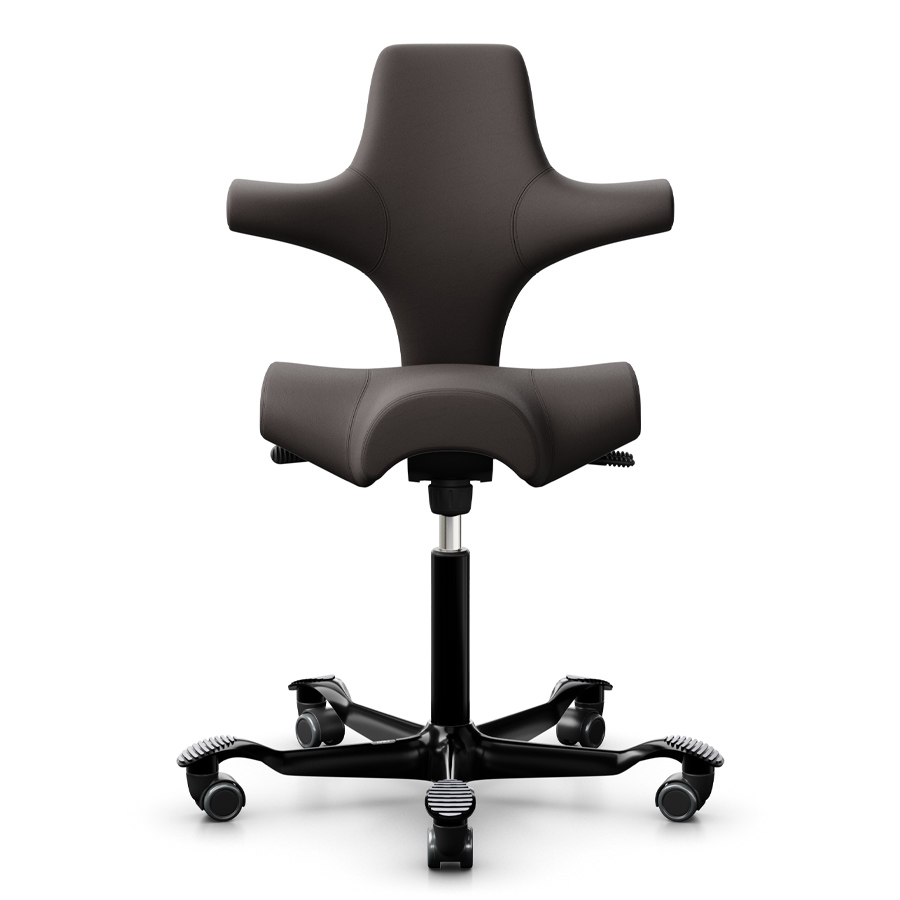 HAG CAPISCO 8106 Leder Elmosoft Dunkelbraun - Gestell schwarz - Frontseite