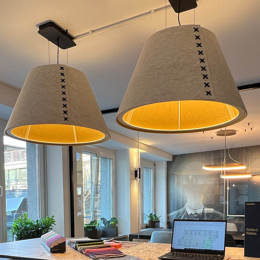 BuzziSpace BuzziShape - Größe M - Außen BuzziFelt Offwhite 63, Innen BuzziFabric Mustard 63