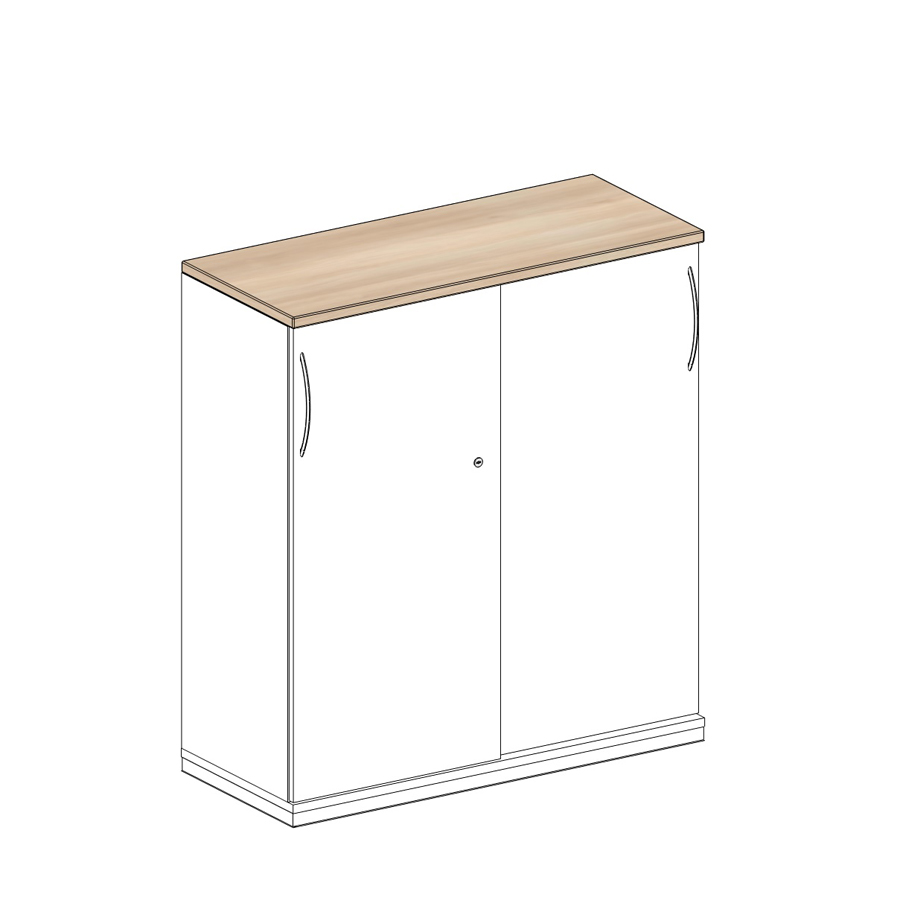 König + Neurath Acta Schiebetürenschrank 3 OH 100x42x110 cm