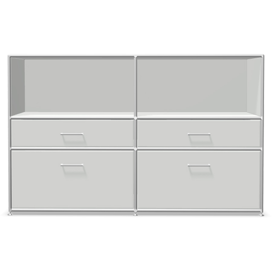Bosse Modul Space Highboard - unten 4 Schubladen - oben 2 offene Regalfächer - weiß