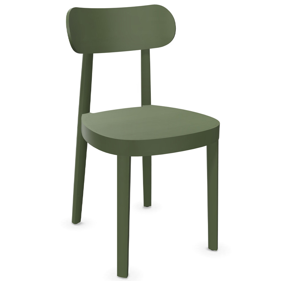 THONET 118 M Holzstuhl mit Muldensitz Buche olivgrün