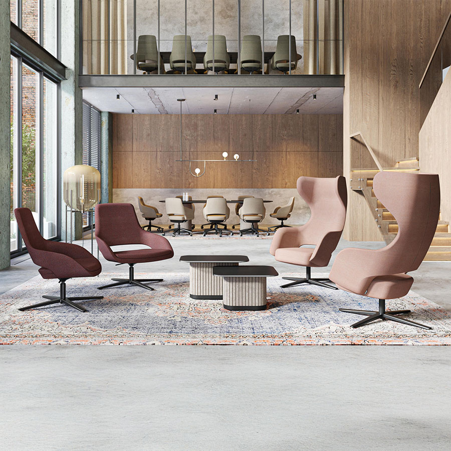 narbutas Sandie Loungesessel mit hoher und niedriger Rückenlehne