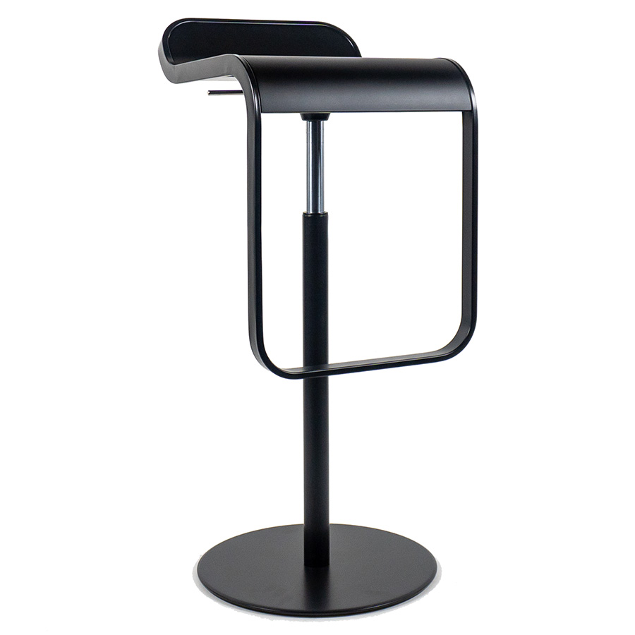 lapalma LEM S80 Barhocker | Sitz schwarz lackiert | Gasfeder chrom | Gestell schwarz