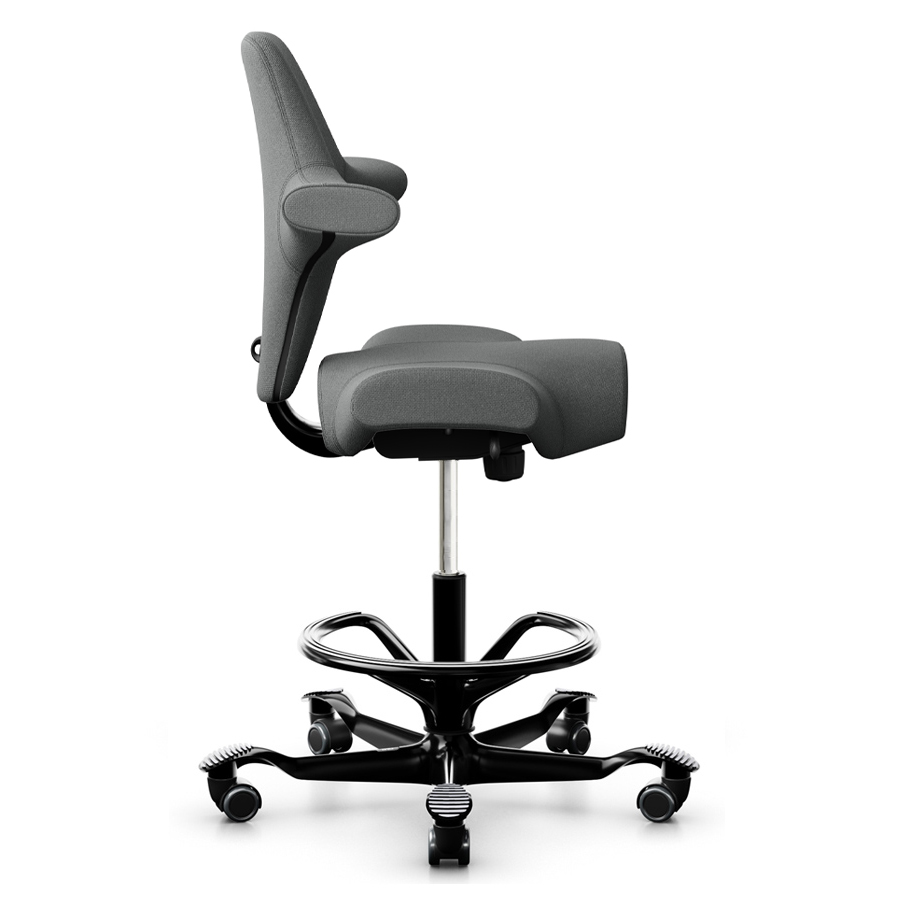 HAG CAPISCO 8106 Stehhilfe mit Fußring | Stoff Cura dunkelgrau | Gestell schwarz