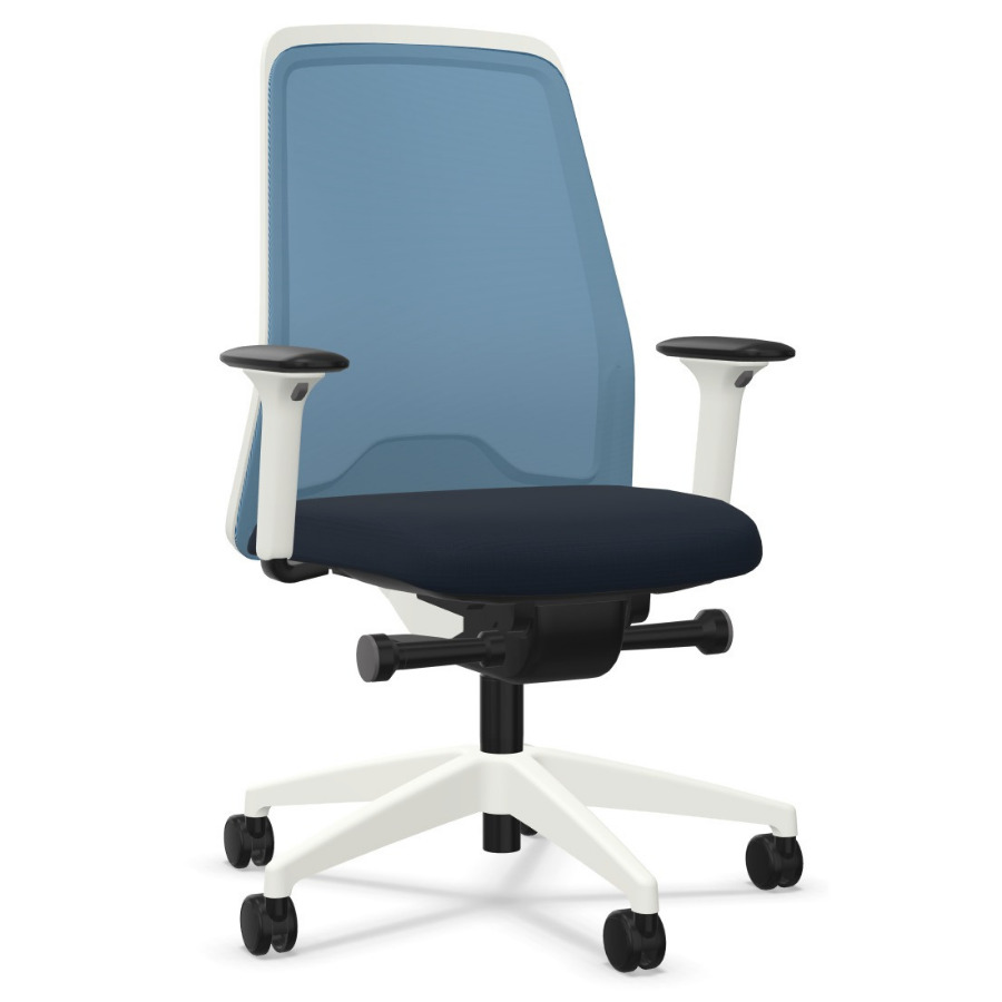 Interstuhl EVERYis1 EV261 weiß mit FLEXTECH Netzrücken kobaltblau