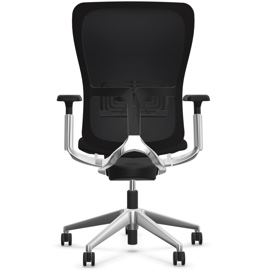 HAWORTH Zody (Comforto 89) Bürodrehstuhl schwarz mit Polsterrücken und Alugestell - Rückseite