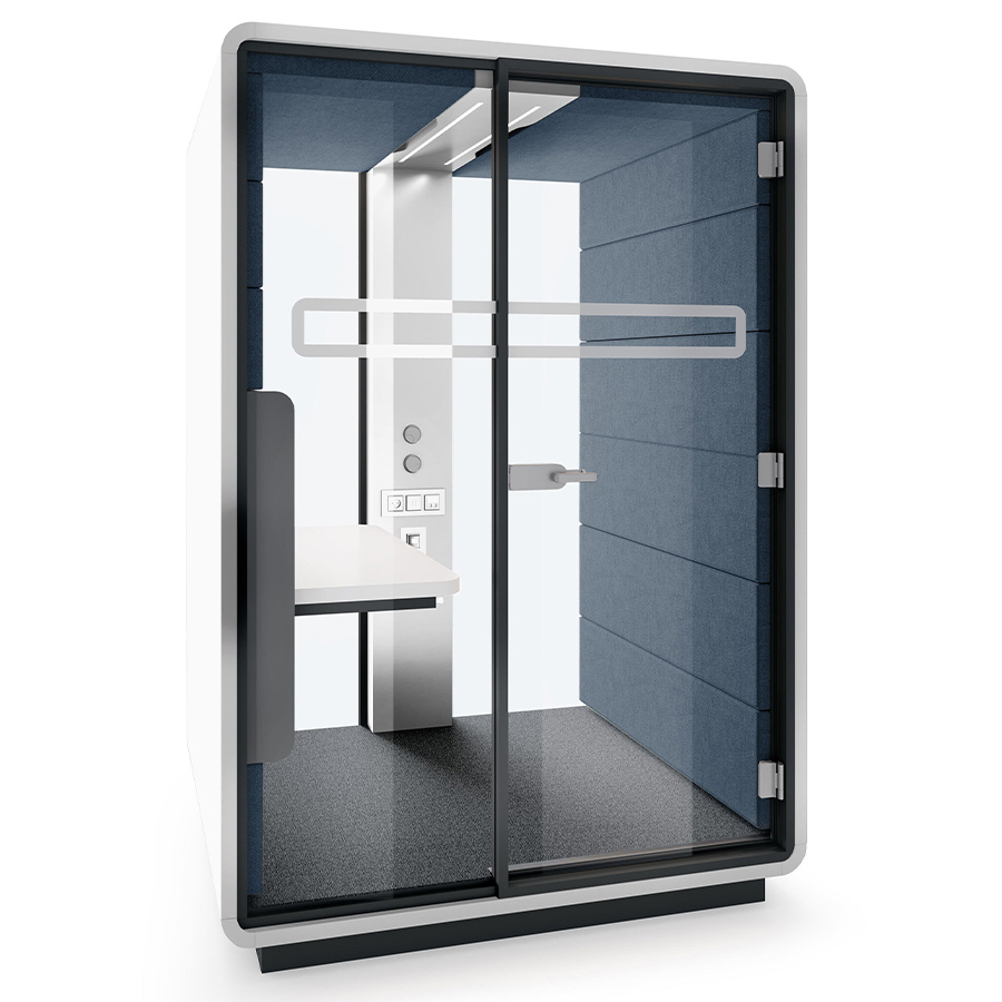 Hushoffice Hushwork.sit&stand Akustikbox konfigurierbar in Wool Indigo