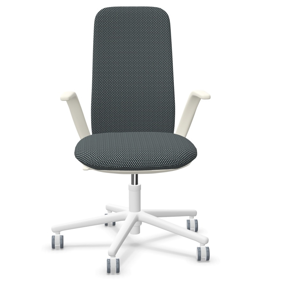 HAWORTH Nia Bürodrehstuhl - Rückenlehne mittelhoch dunkelgrau von vorne