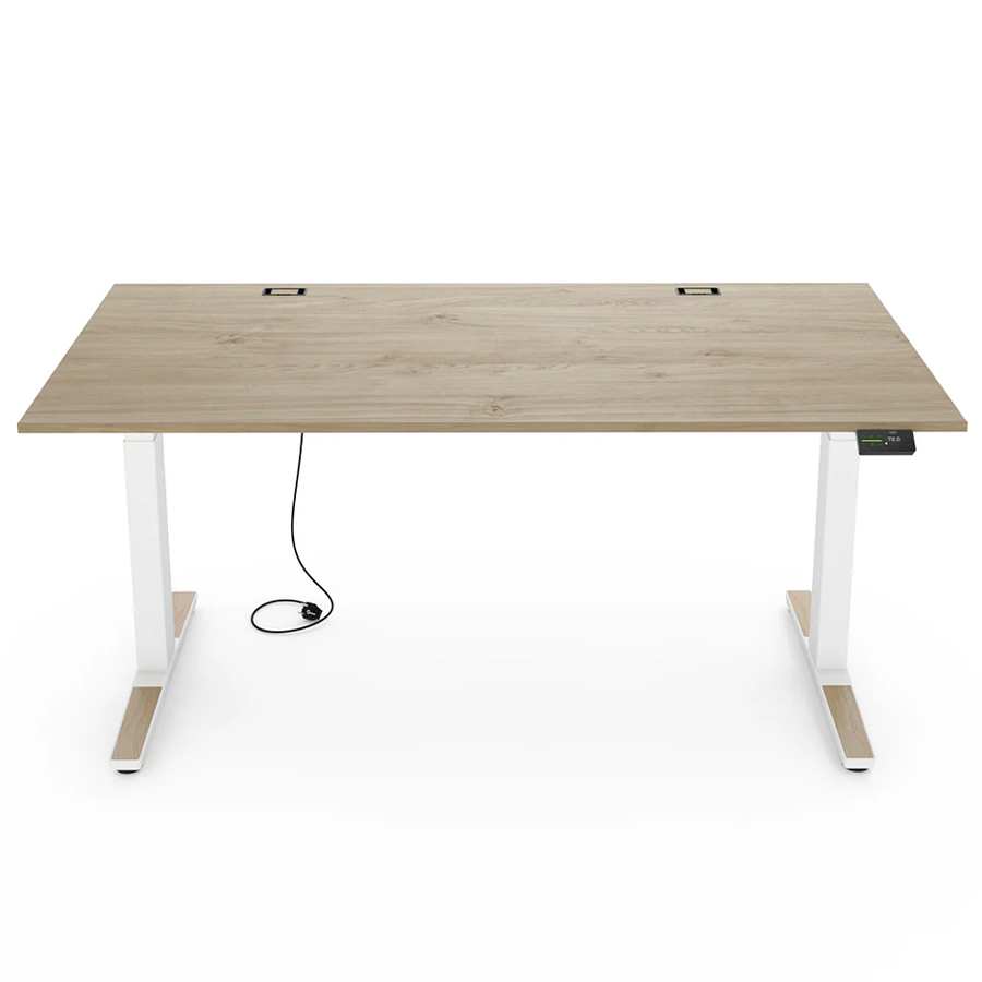 Yaasa Desk Expert Gestell weiß, Tischplatte Eiche natur