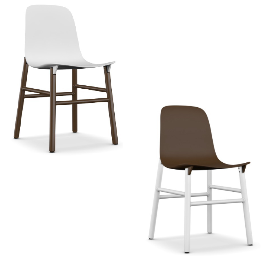 Kristalia Sharky Aluminiumfuss - Variante braun weiss