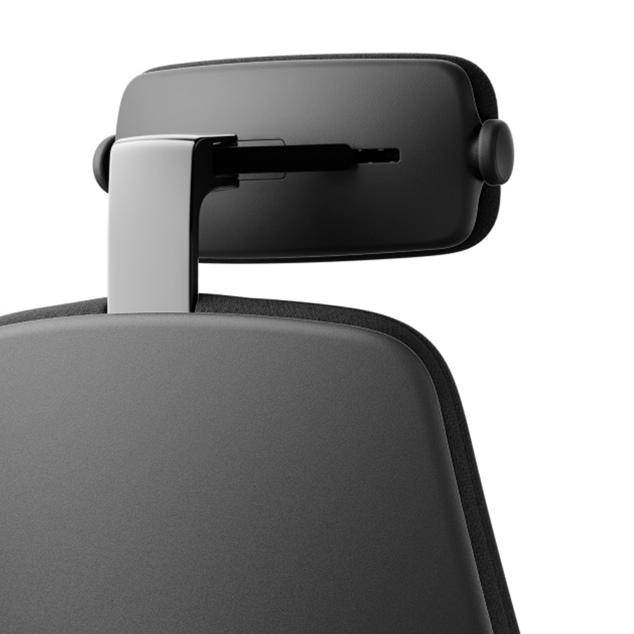 rh Logik 220 schwarz | Nahaufnahme Nackenstütze | Bezug Cura schwarz