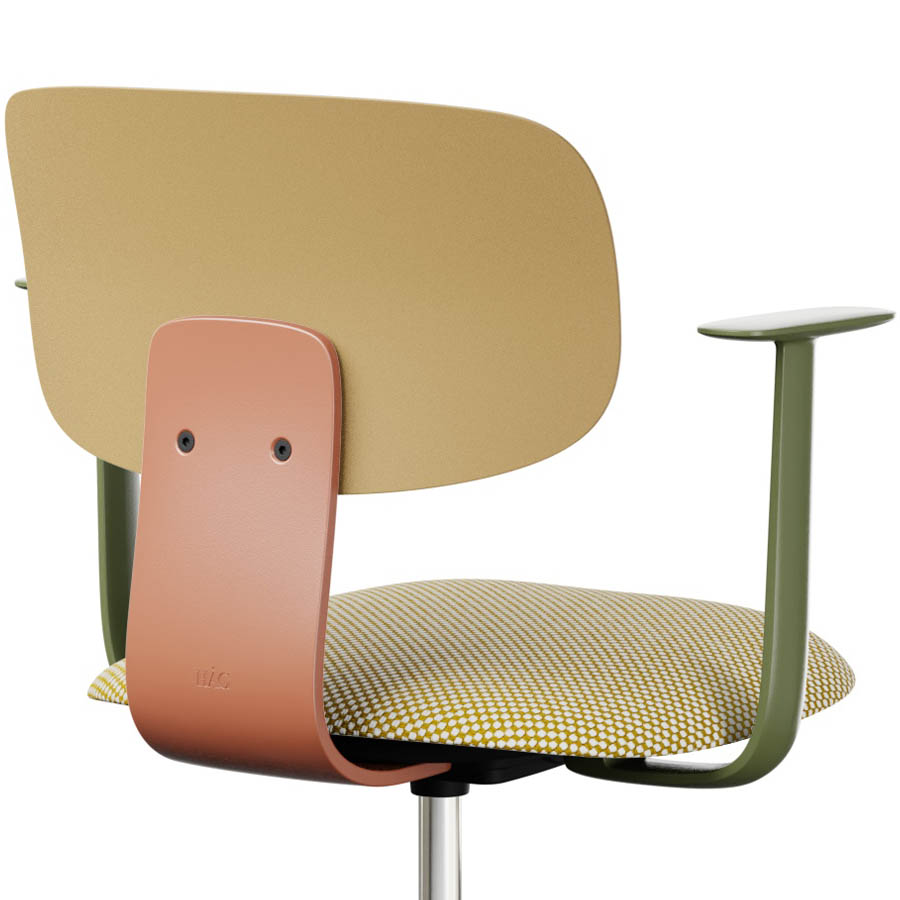 HAG Tion 2140 Bürostuhl mit Armlehnen Harvest - Sitz Stoff Sisu 405 - Rückenschale Kunststoff - Nahaufnahme