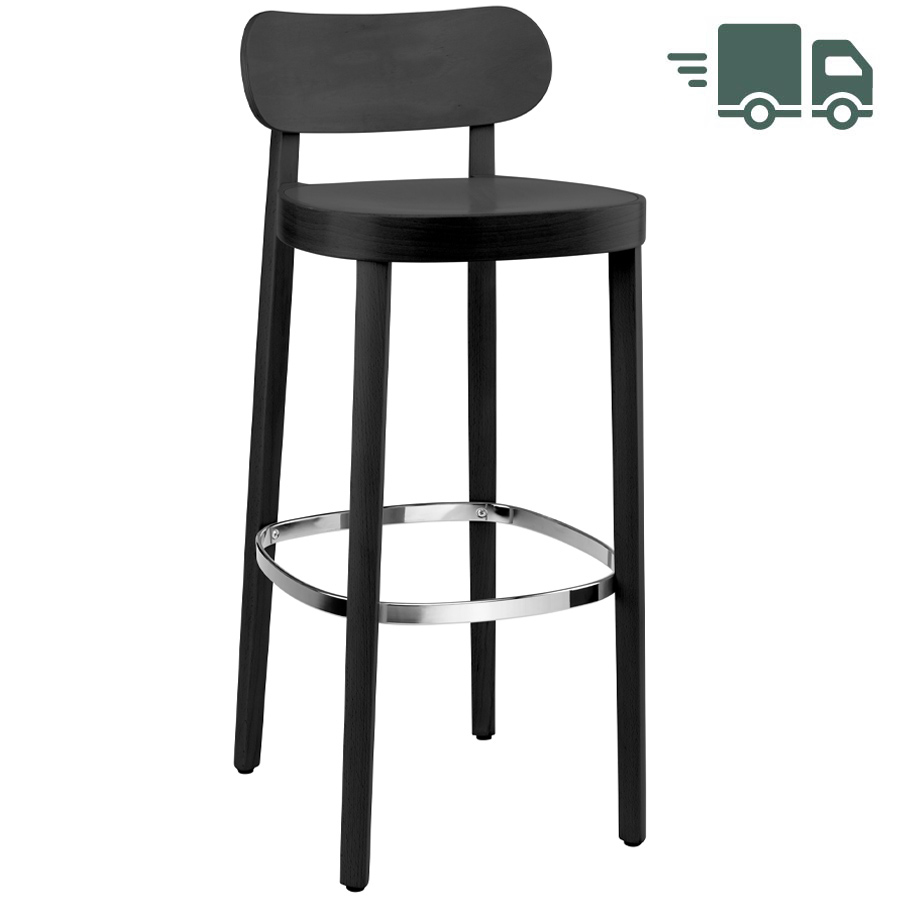 THONET 118 MH Barhocker mit Muldensitz Buche gebeizt schwarz