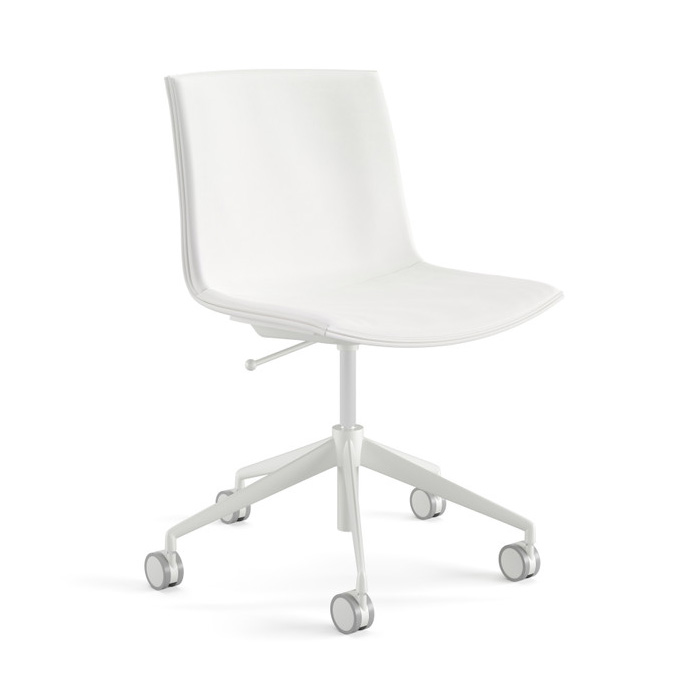 Arper CATIFA Up Leder Elmo soft weiß ohne Armlehnen