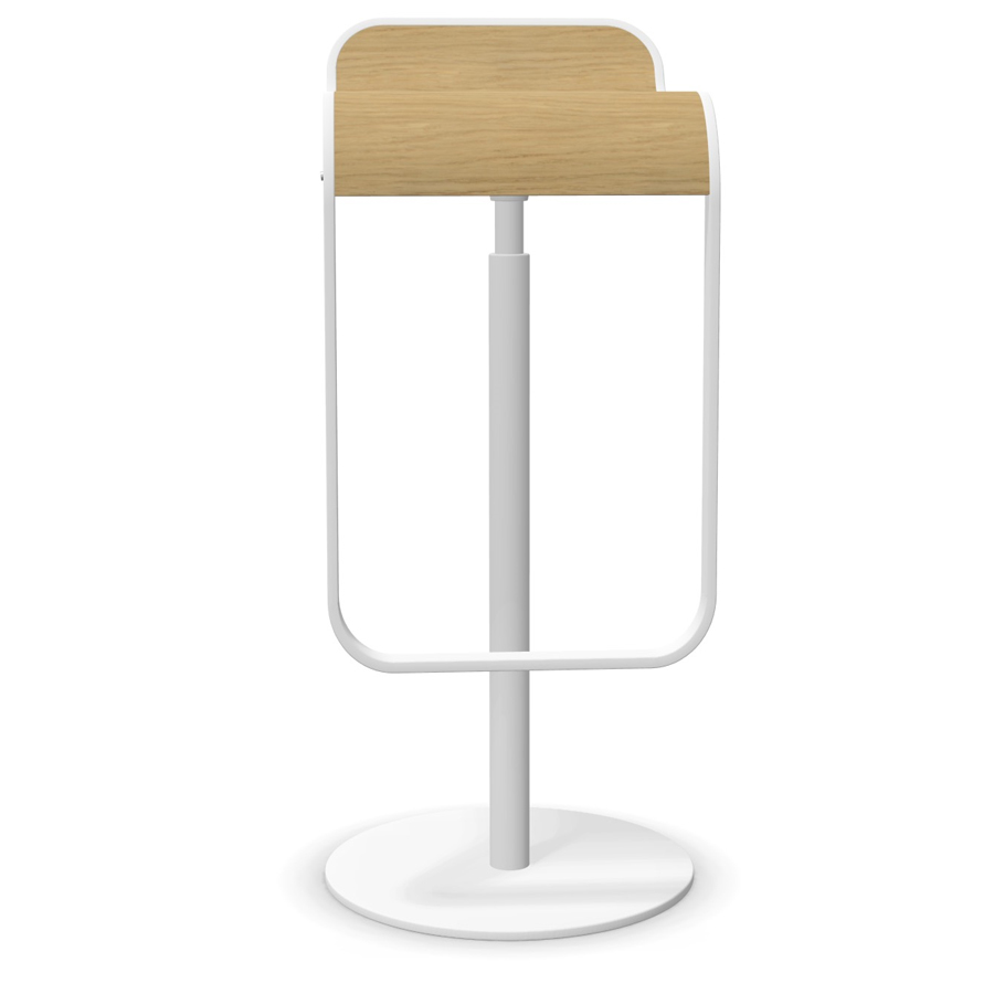 lapalma LEM Barhocker Eiche gebleicht weiß Frontansicht