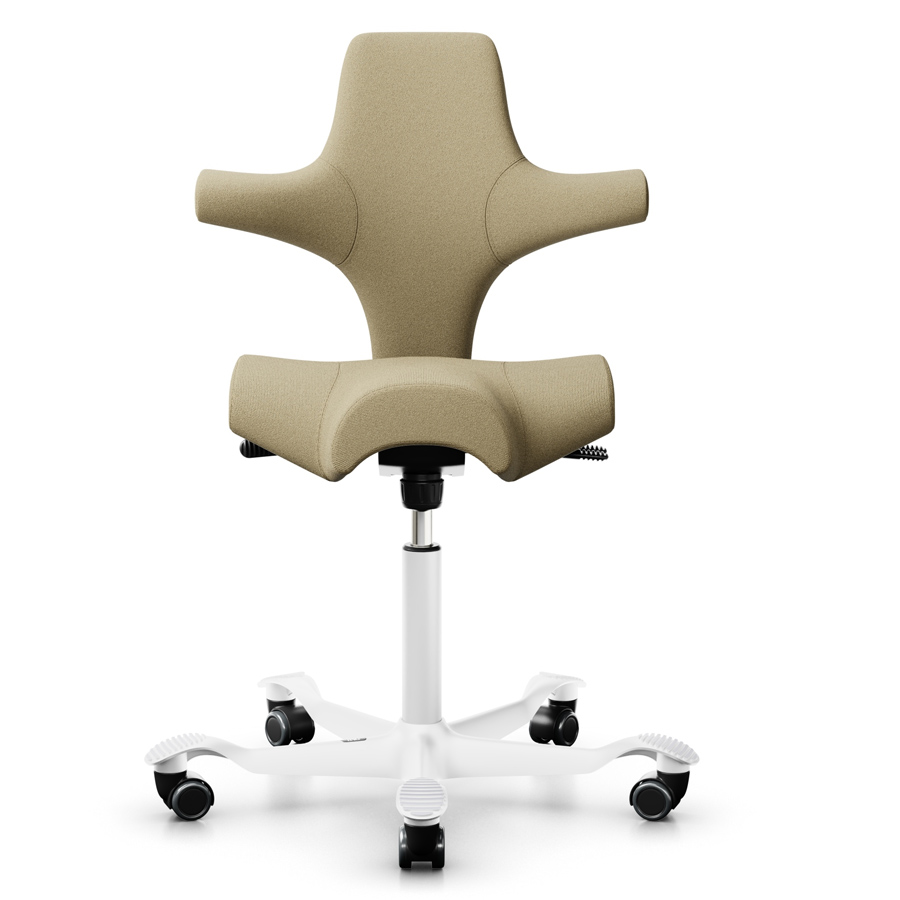 HAG Capisco 8106 Bürostuhl Stoff Capture 6101 beige Fußkreuz weiss