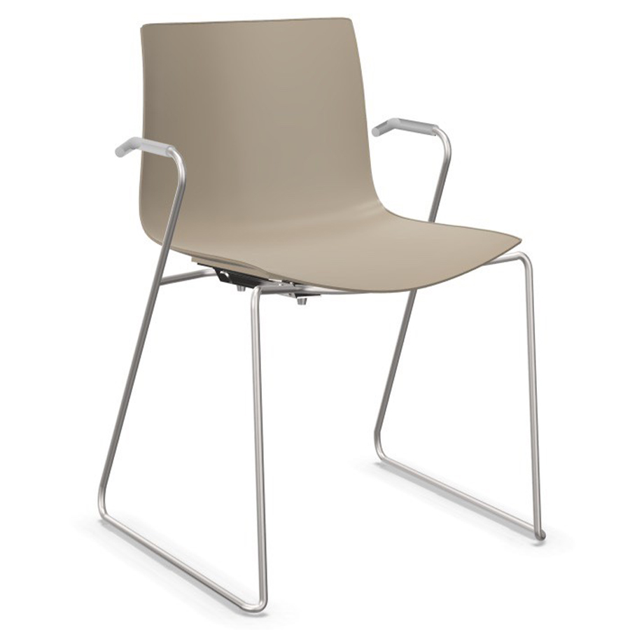 Arper CATIFA 46 0287 einfarbig technisches Kufengestell in rauchgrau