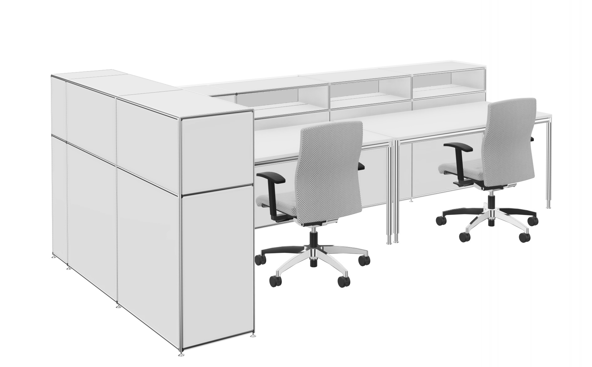 Bosse Modul Space Empfangstheke 8 weiß von hinten