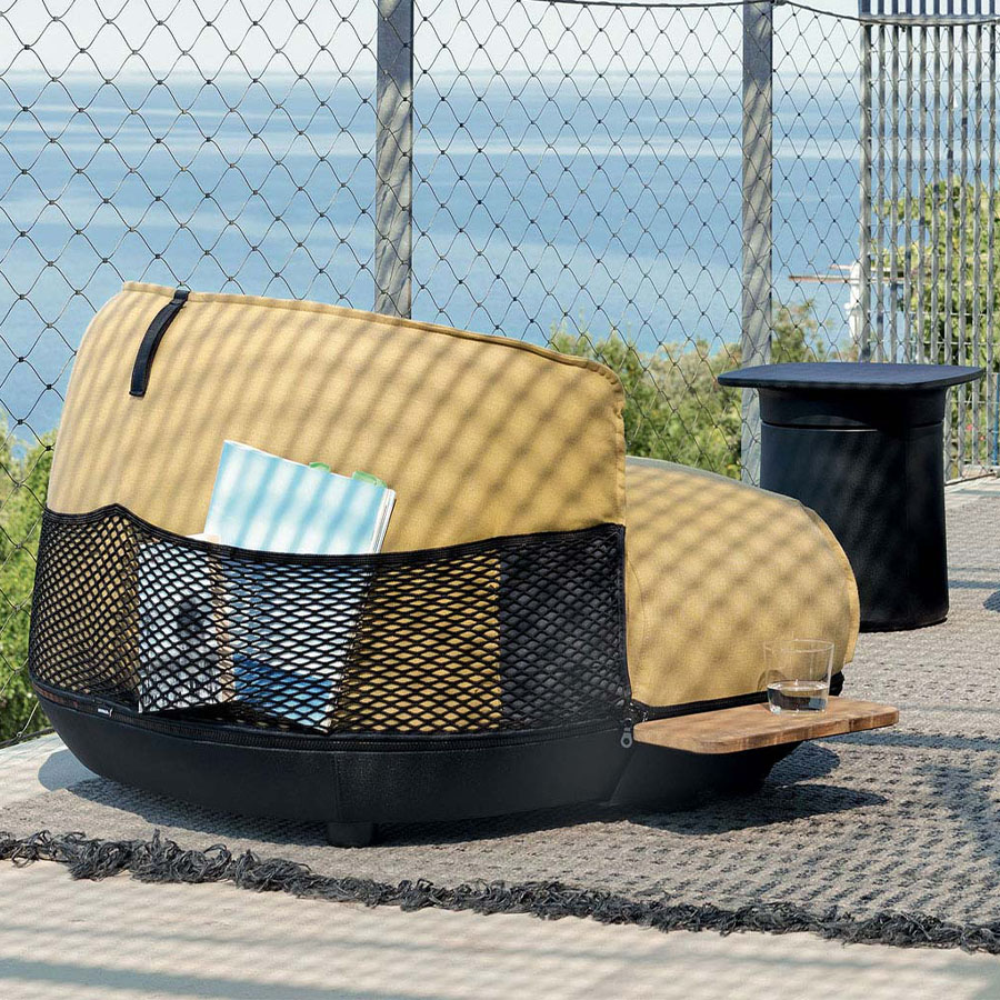 Kristalia BRIONI Outdoor Loungesessel groß auf Anfrage mit Netzrücken