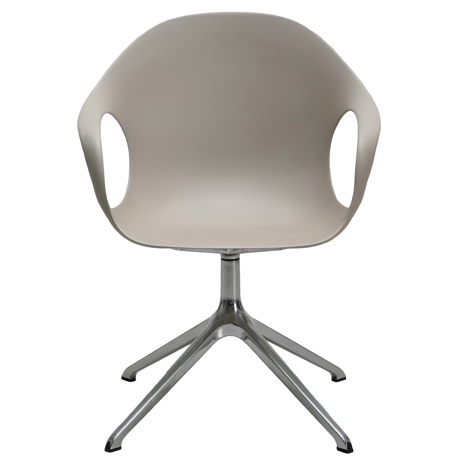 Kristalia ELEPHANT Drehstuhl Sitzschale beige Gestell verchromt glänzend