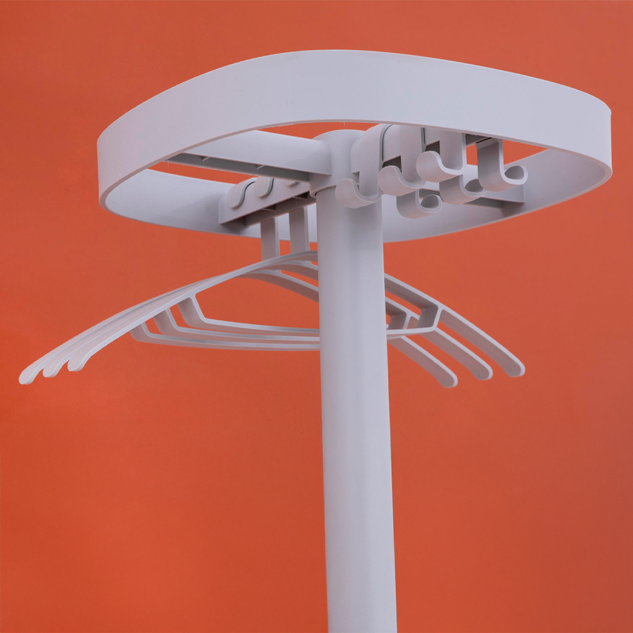 Cascando Plus Garderobenständer | Kleiderbügel und Haken | Farbe Weiß