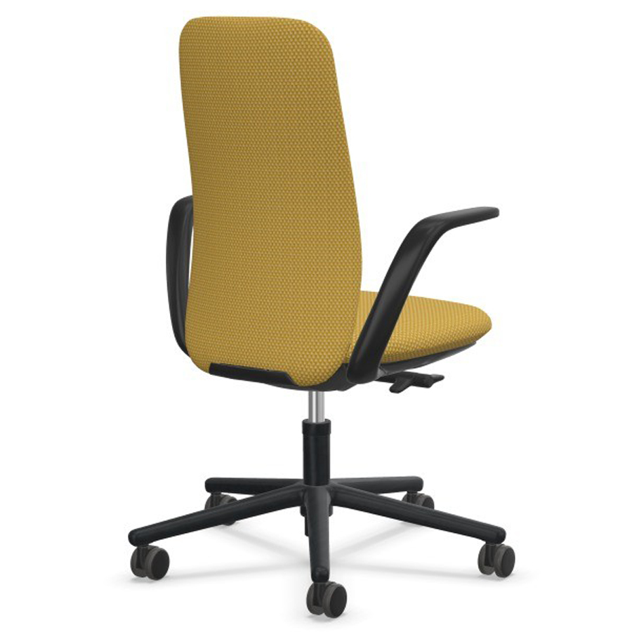HAWORTH Nia Bürostuhl mittelhoch - Stoff Diagonale gelb - Rückseite