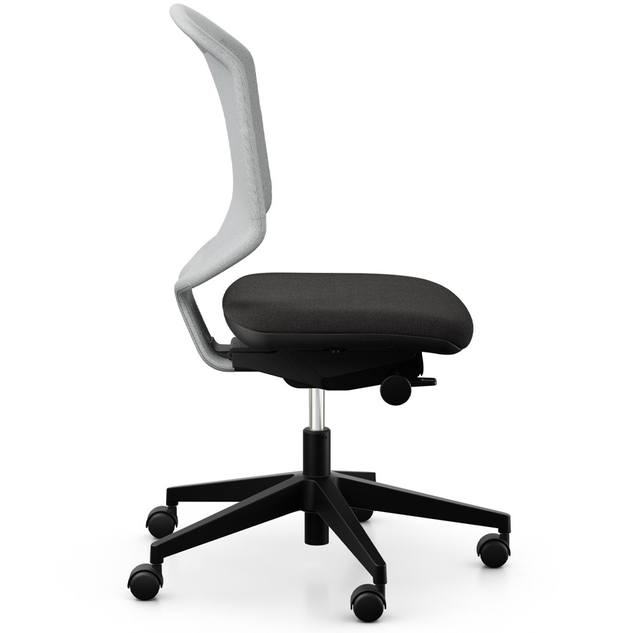 Giroflex 434-3019 steingrau mit Kunststoff-Fußkreuz - Seitenansicht