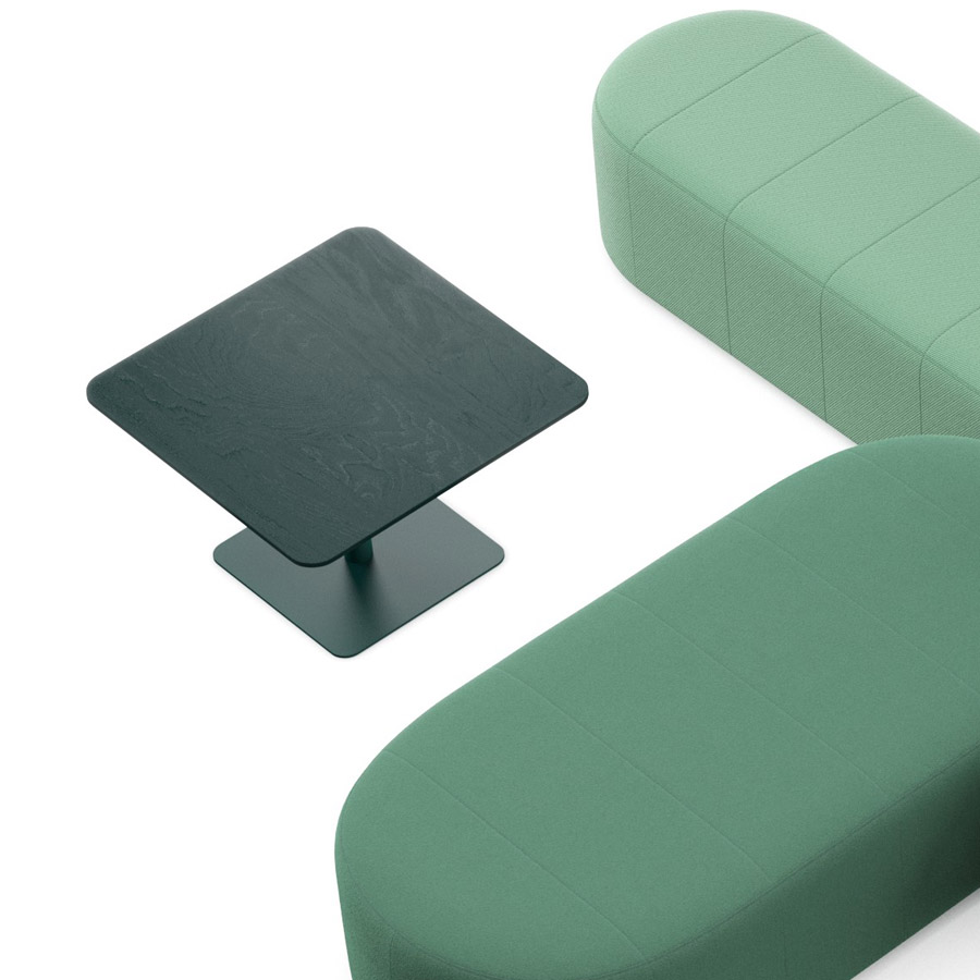 Profim Revo Couchtisch C75 Platte Holzdekor CNA05 grün Gestell 6004 dunkelgrün