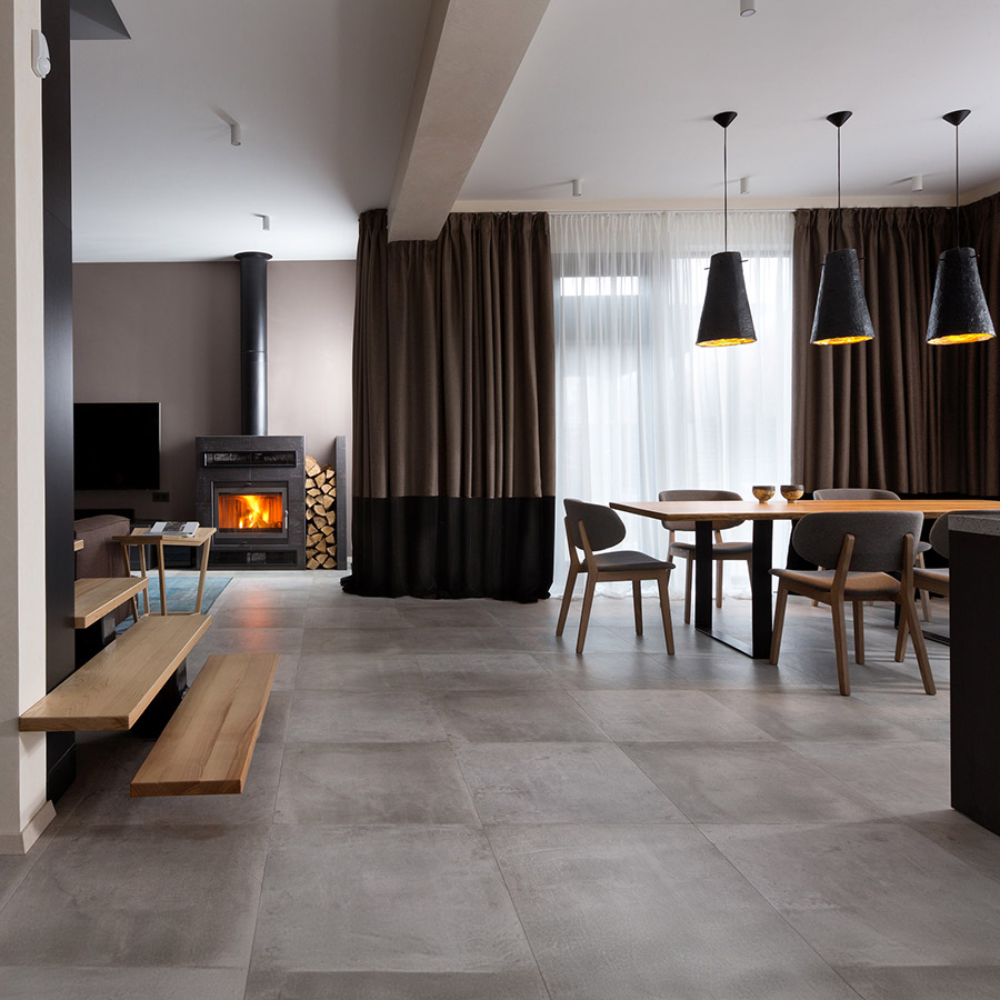 Trebord Classic Esstisch Gestell Standard U, RAL 9005 schwarz, Eiche