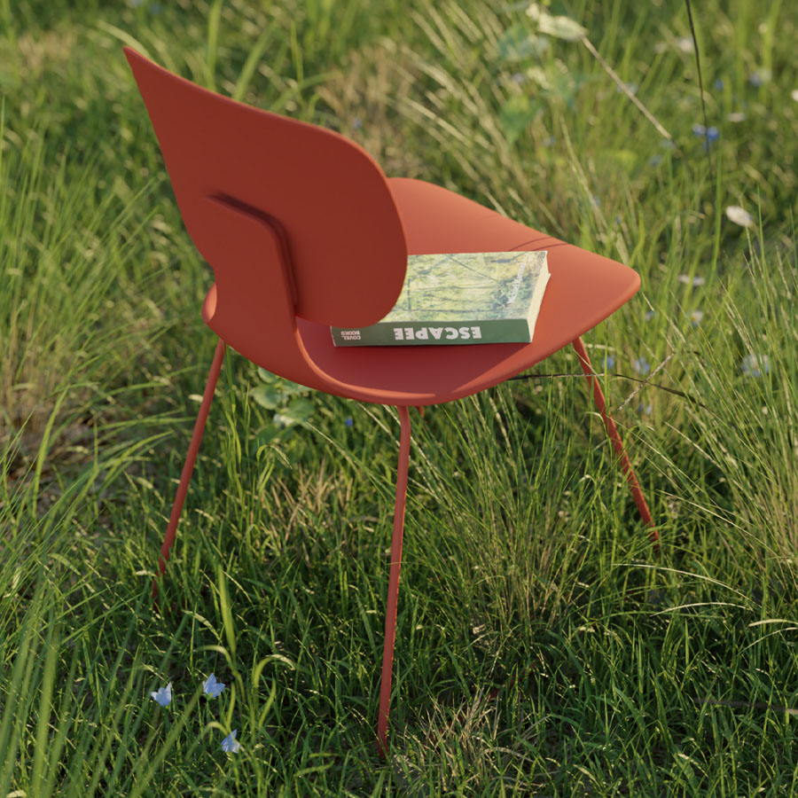 Klöber CoMeet com55O | Kufengestell Maple Red | Draufsicht