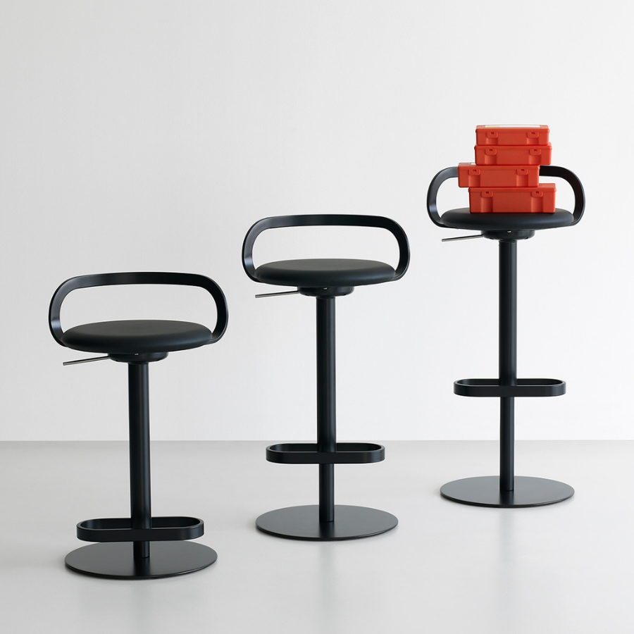 lapalma MAK S110 Barhocker gepolsterte Sitzfläche mit Lederbezug