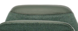 Mit Leder passend zur Stoffauswahl (hier Beispiel grün)