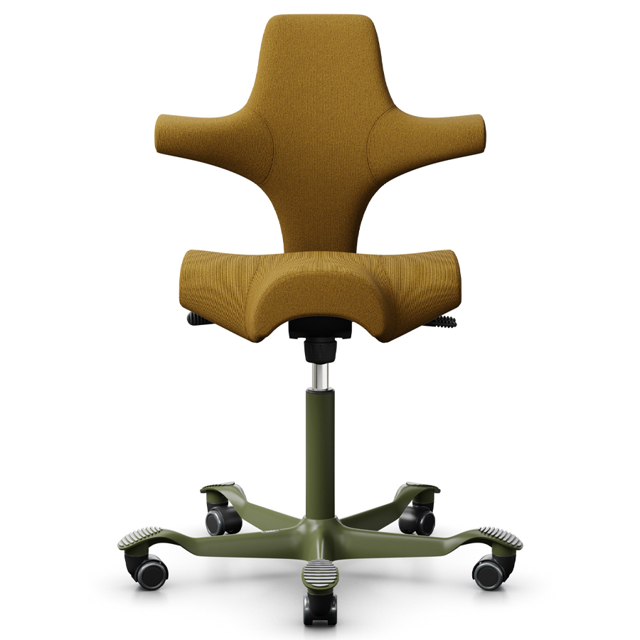 HAG Capisco 8106 Stoff Capture Farbe ocker 6401 - Gestell Moss Grey - Front