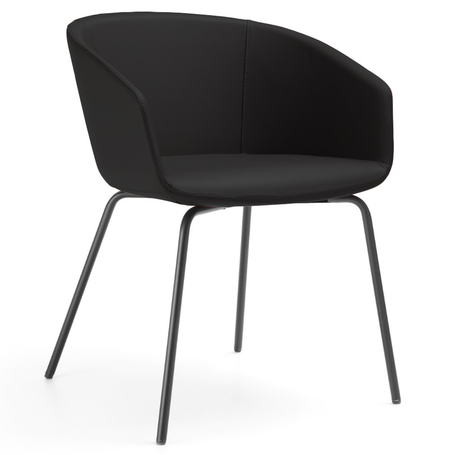 Bejot oxco small OX S 215 Konferenzstuhl Vierfußstuhl Leder schwarz