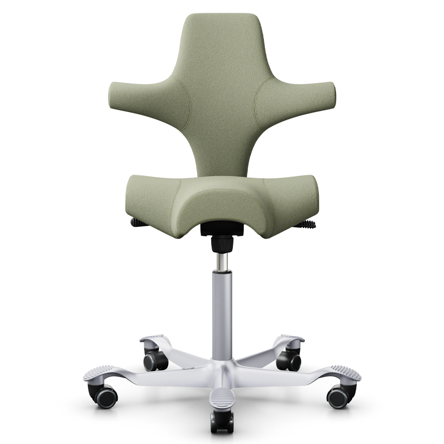 HAG Capisco 8106 Bürostuhl Stoff Capture 5101 graugrün - Gestell silber - Front