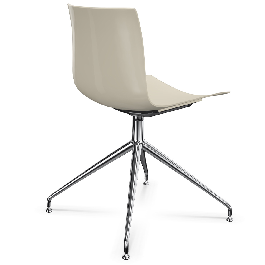 Arper CATIFA 46 0368 einfarbig beige - Gestell Alu glänzend - hinten
