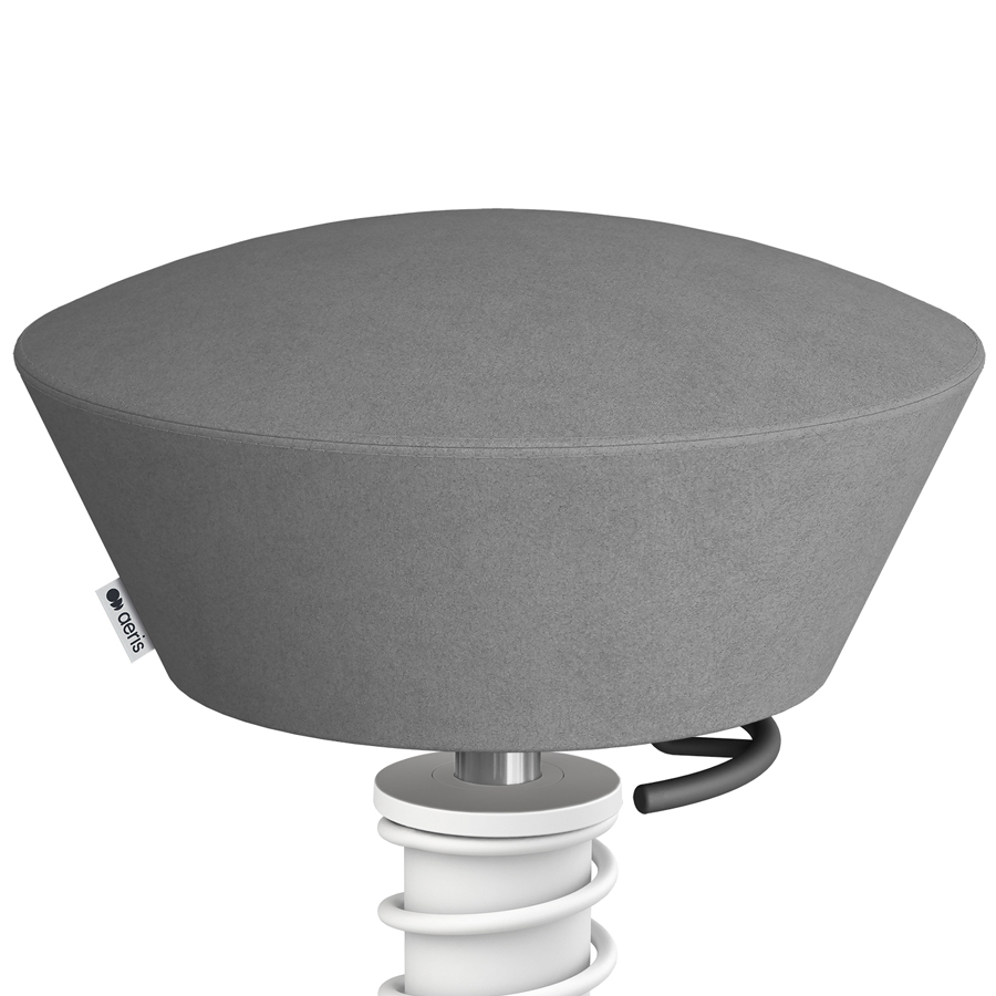 Aeris Swopper Mikrofaser grau mit Gleitern - Gestell weiß - Nahaufnahme