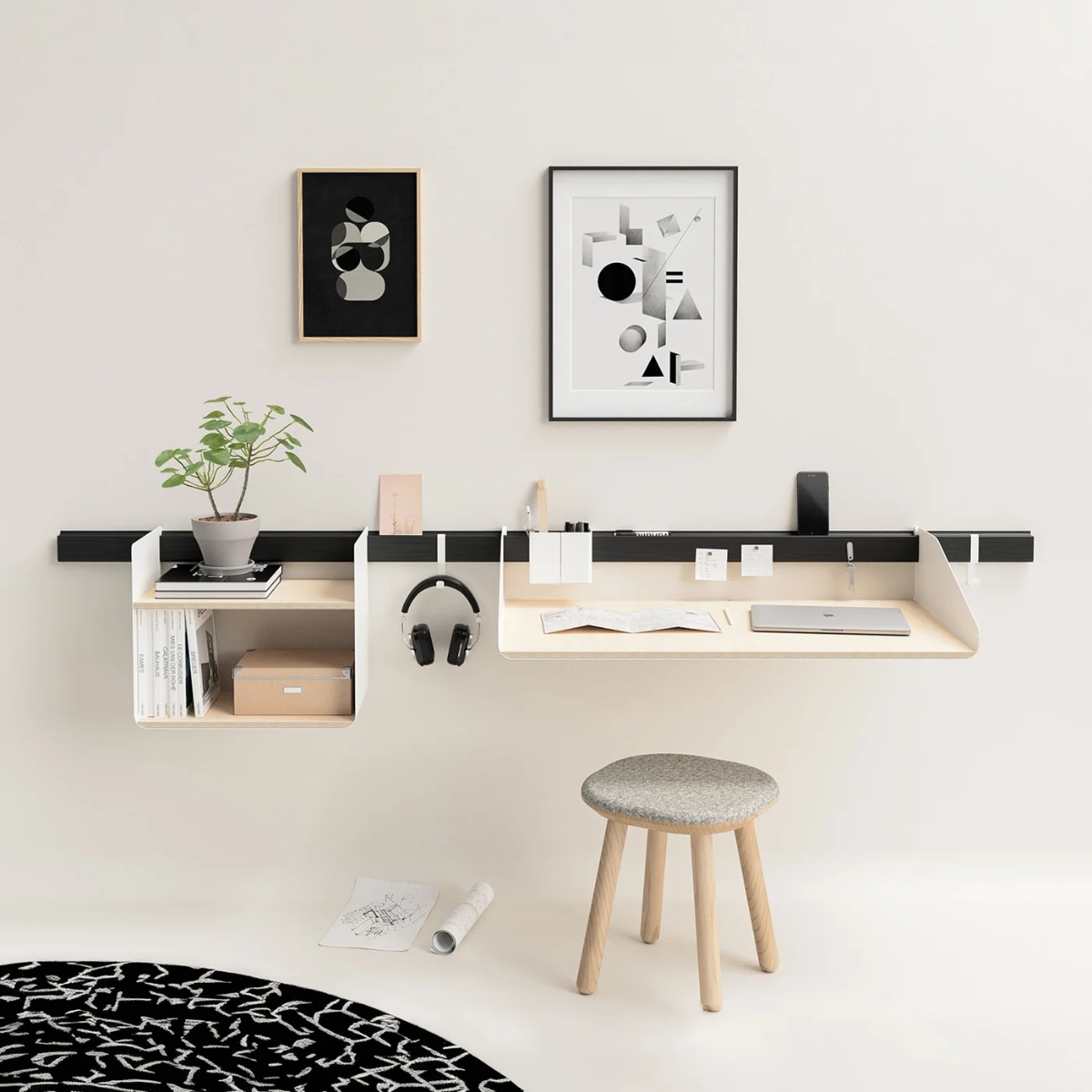 Variand H05 Die Fokussierte | Modulares Homeoffice-Set mit Wandschreibtisch
