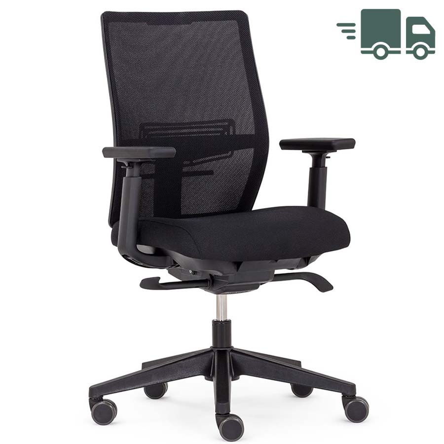 HAWORT Aloha Active Bürodrehstuhl schwarz mit Netzrücken - schnell geliefert