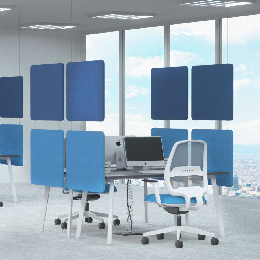 Bejot Selva hang Akustik Baffel | Deckenabsorber | Beispielbild quadratische Ausführung