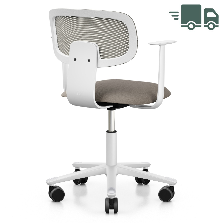 HAG Tion mesh 2340 | Bürostuhl weiß | Netzrücken | Stoff Select beige