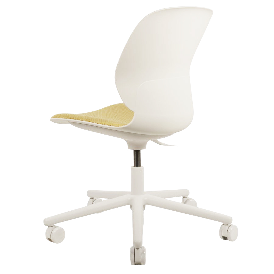 Haworth Maari | Schale plaster | Bezug Oceanic gelb | Gestell Aluminium weiß | Rückseite