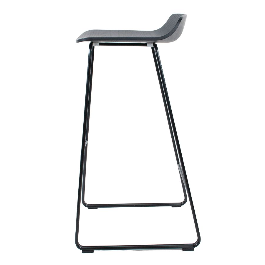 lapalma LINK Barhocker - Gestell schwarz - Sitz Holz schwarz offenporig - Seite