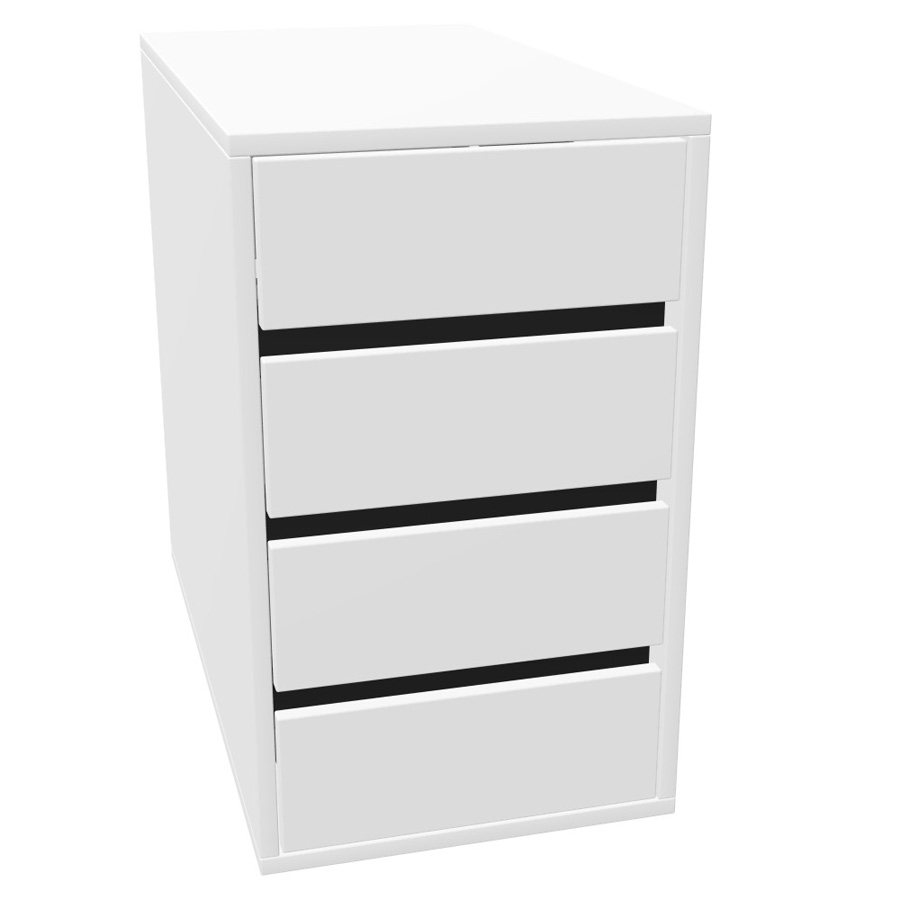 Palmberg Anstellcontainer Standcontainer Select in Weiß - Greifraumprofile schwarz