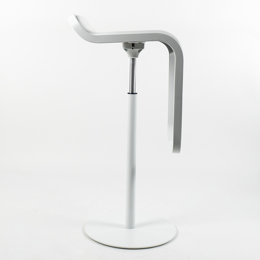 lapalma Lem Leder weiß - Gestell weiß lackiert - Gasfeder chrom matt