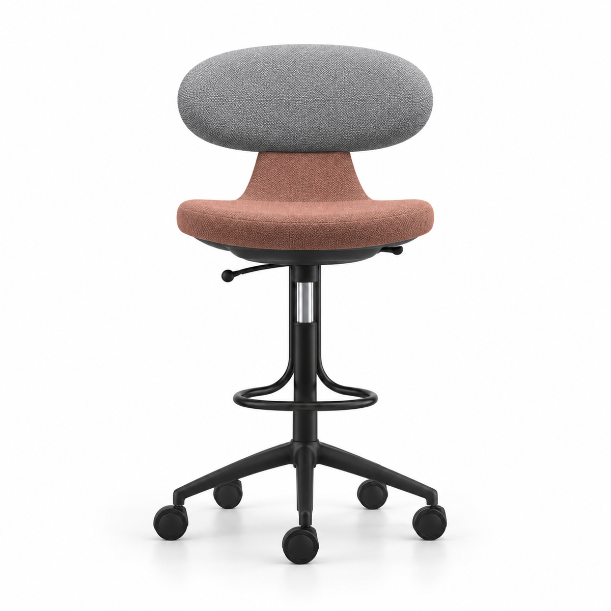 Girsberger SIMPLEX 3D Hochstuhl Hellgrau und Altrosa